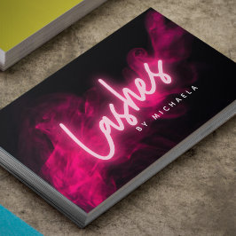 Moderne Pink Neon & Smoke Lashes/Eyelash Extension Visitenkarte
