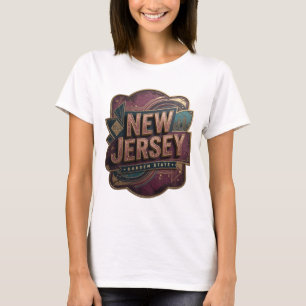 Moderne Pink NEW JERSEY GARDEN STATE Slogan T-Shir T-Shirt