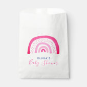 Moderne Pink Rainbow Baby Dusche Geschenktütchen (Vorderseite)