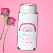 Moderne Pink Rainbow Baby Dusche Selters Dosenkühler