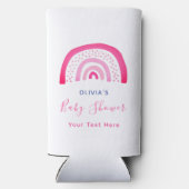 Moderne Pink Rainbow Baby Dusche Selters Dosenkühler (Rückseite)