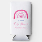 Moderne Pink Rainbow Baby Dusche Selters Dosenkühler (Vorderseite)