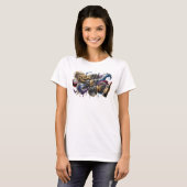 Moderne Pink READY SET WINE Statement T-Shirt (Vorne ganz)