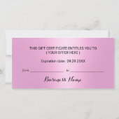 Moderne Pink & Silver Tropfens Salon Geschenkgutsc (Rückseite)