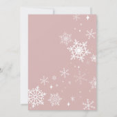 Moderne Pink Snowflakes Baby Dusche Einladung (Rückseite)