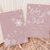 Moderne Pink Snowflakes Baby Dusche Einladung