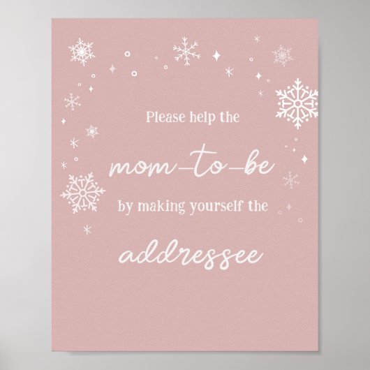 Moderne Pink Snowflakes Umschlagstation Poster (Vorne)