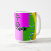 Moderne Pink Square Time Kaffeetasse (VorderseiteRechts)