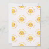 Moderne Pink Sun Little Miss Sunshine Baby Dusche Einladung (Rückseite)
