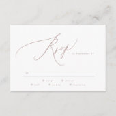 Moderne Pink Taupe Calligrafy Wedding RSVP Karte (Vorderseite)