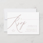 Moderne Pink Taupe Calligraphy QR CODE Hochzeit RSVP Karte (Vorderseite)