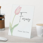 Moderne Pink Tulip Solo Brautparty Favoriten Sockelschild (In SItu)