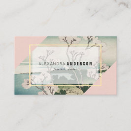 Moderne Pink & Turquoise Ukiyo-e Business Card Visitenkarte