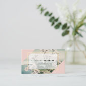 Moderne Pink & Turquoise Ukiyo-e Business Card Visitenkarte (Stehend Vorderseite)