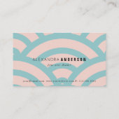 Moderne Pink & Turquoise Ukiyo-e Business Card Visitenkarte (Rückseite)
