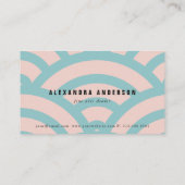 Moderne Pink & Turquoise Ukiyo-e Business Card Visitenkarte (Rückseite)