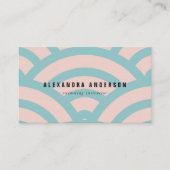 Moderne Pink & Turquoise Wave Pattern Business Car Visitenkarte (Vorderseite)