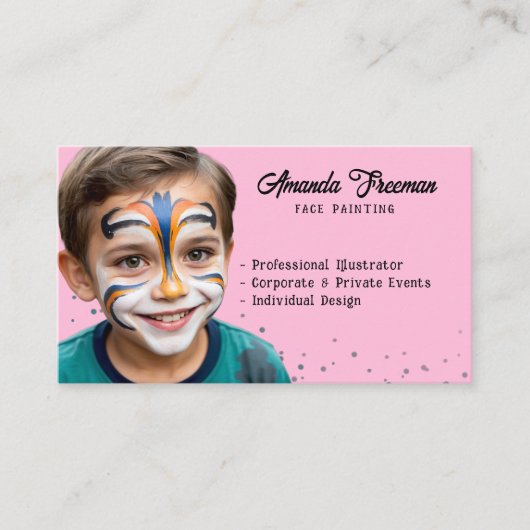 Moderne Pink- und Schwarz-Party-Künstlermaler Visitenkarte (Vorderseite)