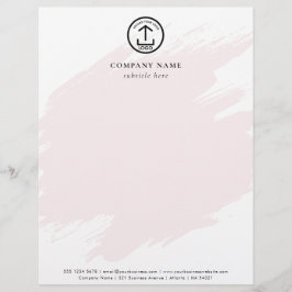 Moderne Pink-Wasserfarben-Vorlage Geschäftslogo Briefbogen