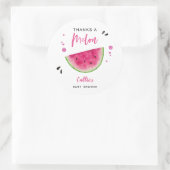 Moderne Pink Watermelon Babydusche Runder Aufkleber (Tasche)