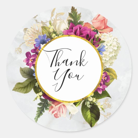 Moderne pink & weiß Aquarellfarben Blume Vielen Da Runder Aufkleber (Vorderseite)