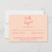 Moderne pink Whimsical Retro Fun Funky Wedding RSVP Karte (Vorderseite)