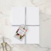 Moderne Pink & White Blume Bouquet Wedding Geschenkanhänger (Mit Garn)