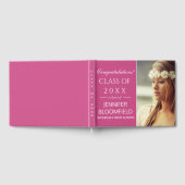 Moderne Pink White Foto Abschluss CLASS OF 2025 Gästebuch (Voll)