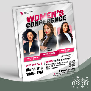 Moderne pink Women's Church Conference Ansammlung Flyer