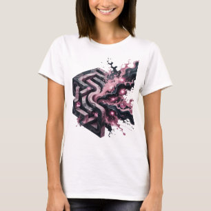 Moderne Pinke ABSTRACTE KUNST Grafik T-Shirt