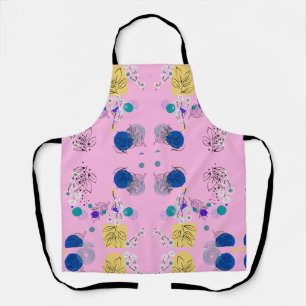 Moderne Pinke Boho-Floral-Abstrakte Botanische For Schürze