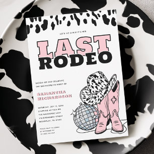 Moderne Pinke Cowgirl Letztes Rodeo Junggesellinne Einladung