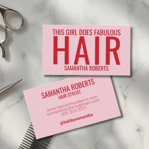 Moderne pinke Friseur-Typografie  Visitenkarte