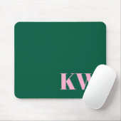 Moderne Pinke Grüne Monogramm Anfangsbuchstaben Pe Mousepad (Mit Mouse)