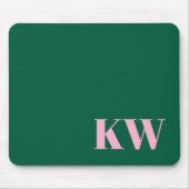 Moderne Pinke Grüne Monogramm Anfangsbuchstaben Pe Mousepad (Vorne)