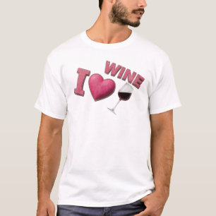 Moderne Pinke I LOVEW WINE Kunstkomposition T-Shirt