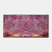 Moderne Pinke Leoparden Tierdruck-Tarnung Benutzer Schreibtischunterlage (Vorderseite)