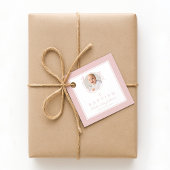 Moderne Pinke Mädchen-Taufe Foto Geschenkanhänger