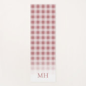 Moderne Pinke Minimale Gingham-Muster-Monogramm Yogamatte (Vorderseite)