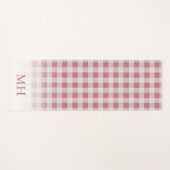 Moderne Pinke Minimale Gingham-Muster-Monogramm Yogamatte (Vorderseite (Horizontal))