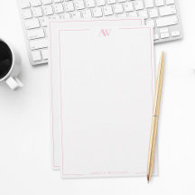 Moderne Pinke Minimalistische Elegante Monogramm