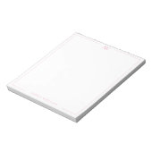 Moderne Pinke Minimalistische Elegante Monogramm Notizblock (Rotiert)