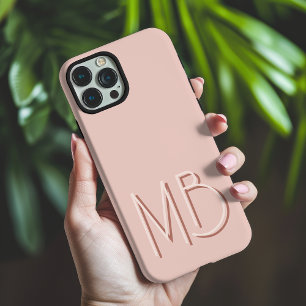 Moderne Pinke Monogramm-Initialen Zeitgenössisch iPhone 16 Pro Max Hülle