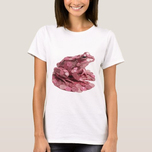 Moderne Pinke PINK FROG Design T-Shirt (Vorderseite)