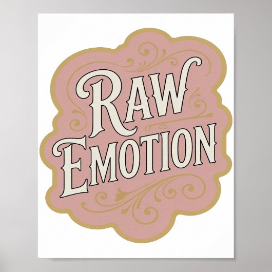 Moderne Pinke RAW EMOTION Druck Poster (Vorne)