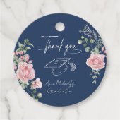 Moderne Pinke Rosen Script-Abschluss Geschenkanhänger (Vorderseite)
