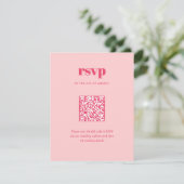 Moderne Pinke Trendy Mix-Match-Hochzeits-QR-Code RSVP Karte (Stehend Vorderseite)