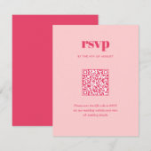 Moderne Pinke Trendy Mix-Match-Hochzeits-QR-Code RSVP Karte (Vorne/Hinten)