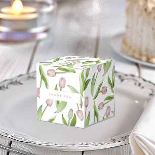 Moderne Pinke Tulpen-Blumen-Dankeschön-Party Geschenkschachtel