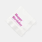 Moderne Pinke Typografie Geburtstag Serviette (Ecke)